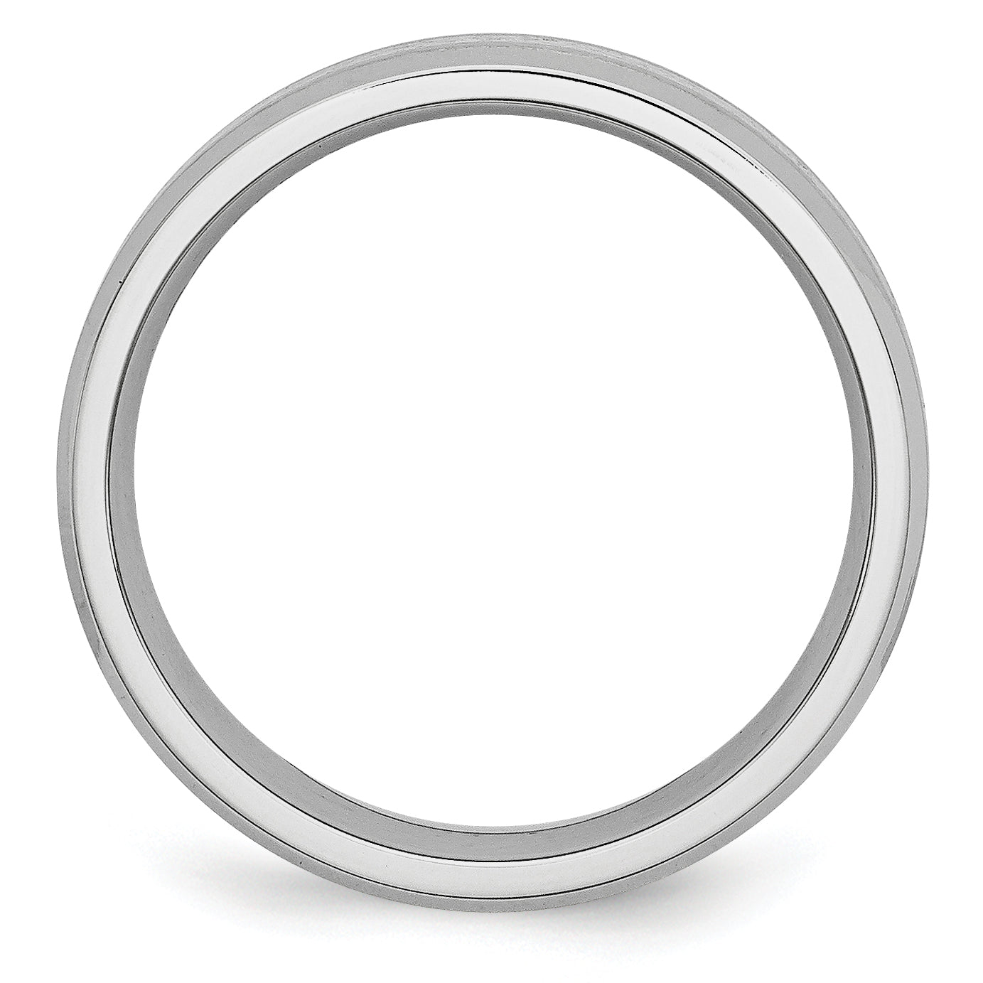 Chisel Cobalt Sterling Silver Inlay Satin and Polished 6mm Beveled Edge Band
