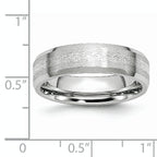 Chisel Cobalt Sterling Silver Inlay Satin and Polished 6mm Beveled Edge Band