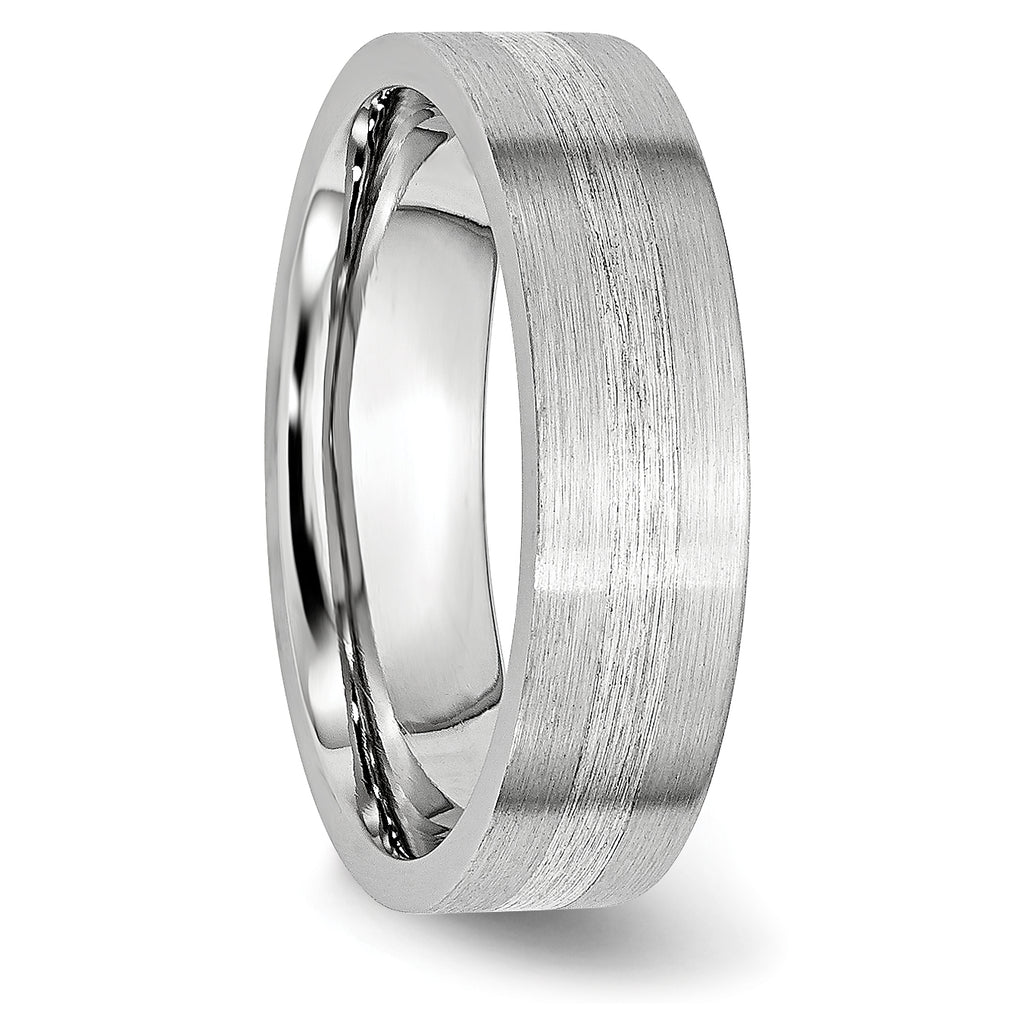 Brushed Sterling Silver Inlay Cobalt Wedding Band 6mm sizes 7.5 through 13 in full and half