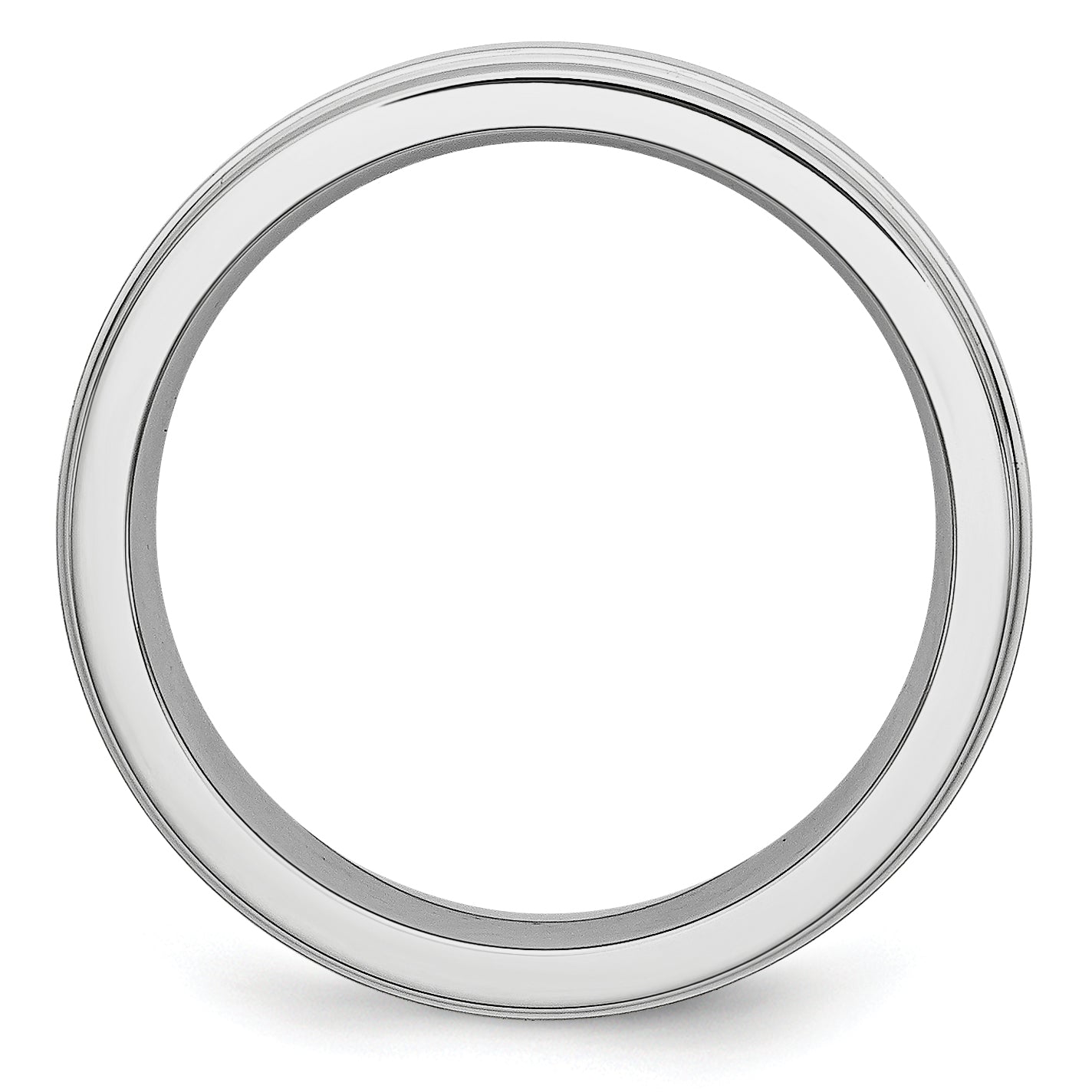 Brushed and Polished Sterling Silver Inlay Cobalt Wedding Band 6mm Secondary image