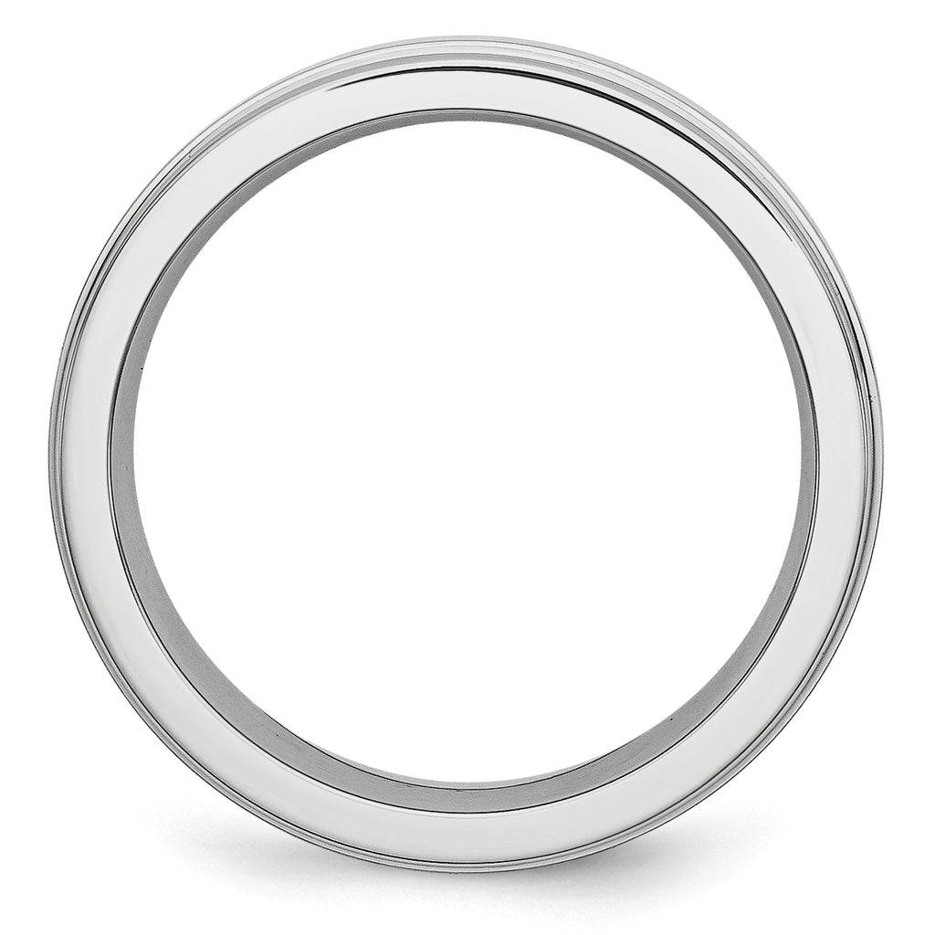 Chisel Cobalt Sterling Silver Inlay Satin and Polished 6mm Band