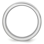 Chisel Cobalt Sterling Silver Inlay Satin and Polished 6mm Band