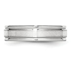 Chisel Cobalt Sterling Silver Inlay Satin and Polished 6mm Band