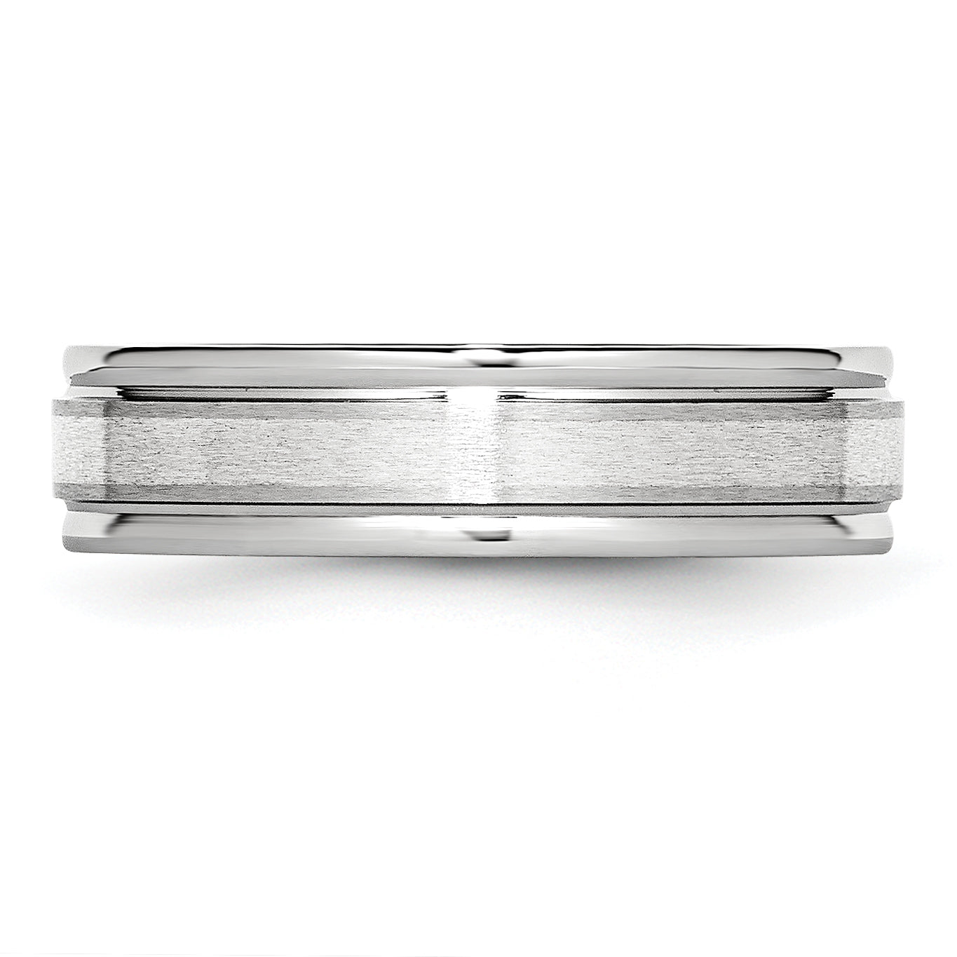 Chisel Cobalt Sterling Silver Inlay Satin and Polished 6mm Band