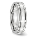 Brushed and Polished Sterling Silver Inlay Cobalt Wedding Band 6mm