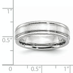 Chisel Cobalt Sterling Silver Inlay Satin and Polished 6mm Band