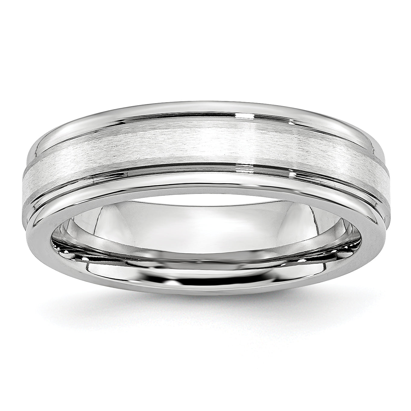 Chisel Cobalt Sterling Silver Inlay Satin and Polished 6mm Band Main image