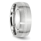 Chisel Cobalt Sterling Silver Inlay Satin 8mm Band
