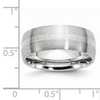 Chisel Cobalt Sterling Silver Inlay Satin 8mm Band