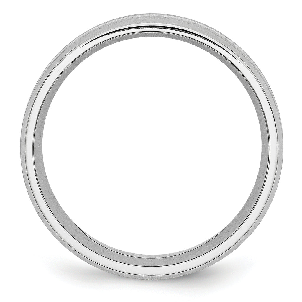 Chisel Cobalt Sterling Silver Inlay Satin and Polished Beveled Edge 8mm Band