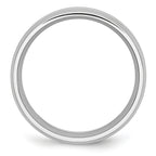 Chisel Cobalt Sterling Silver Inlay Satin and Polished Beveled Edge 8mm Band