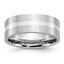 Brushed Sterling Silver Inlay Cobalt Wedding Band 8mm sizes 7 through 13 in full and half