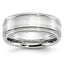 Brushed and Polished Sterling Silver Inlay Cobalt Wedding Band 8mm