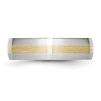 Chisel Cobalt 14k Gold Inlay Satin 6mm Band - Sophia Jewelers