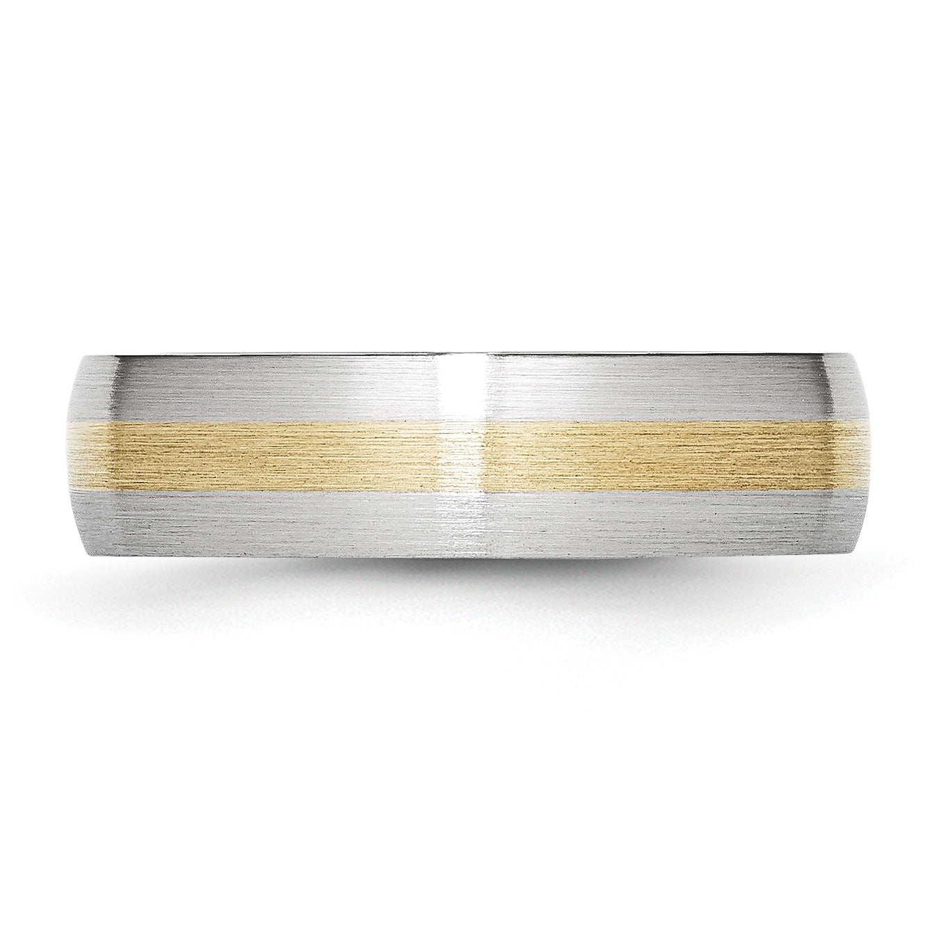 Brushed Cobalt 14K Gold Accent Wedding Band 6mm