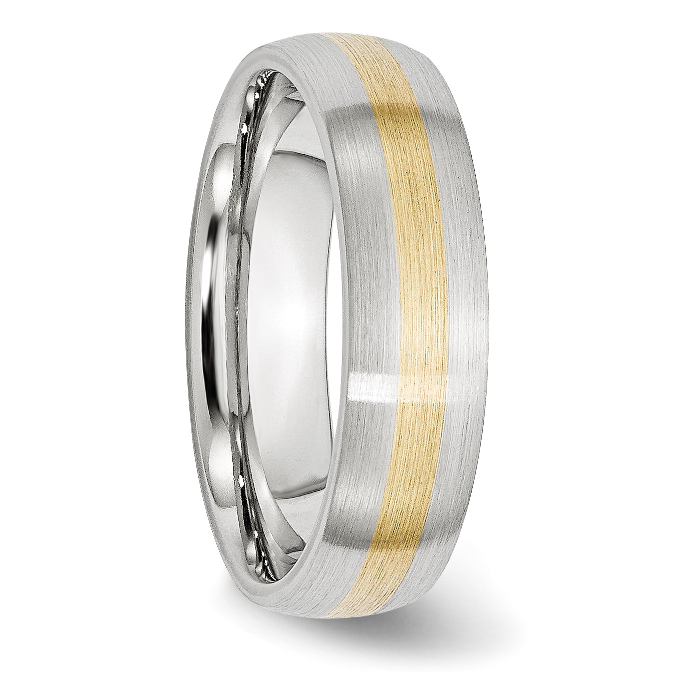 Chisel Cobalt 14k Gold Inlay Satin 6mm Band - Sophia Jewelers