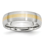 Chisel Cobalt 14k Gold Inlay Satin 6mm Band - Sophia Jewelers