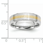 Chisel Cobalt 14k Gold Inlay Satin and Polished 6mm Band