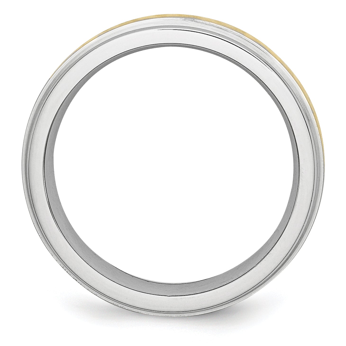 Brushed and Polished Cobalt 14K Gold Accent Wedding Band 6mm sizes 7 through 13 in full and half Secondary image