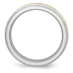 Brushed and Polished Cobalt 14K Gold Accent Wedding Band 6mm sizes 7 through 13 in full and half