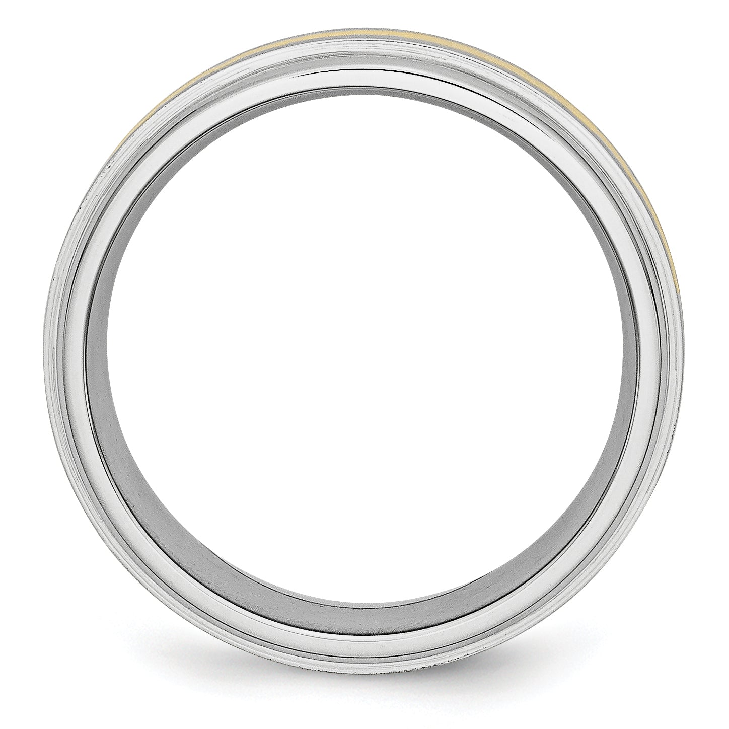 Brushed and Polished Cobalt 14K Gold Accent Wedding Band 8mm Secondary image