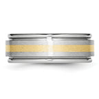Chisel Cobalt 14k Gold Inlay Satin and Polished 8mm Band - Sophia Jewelers