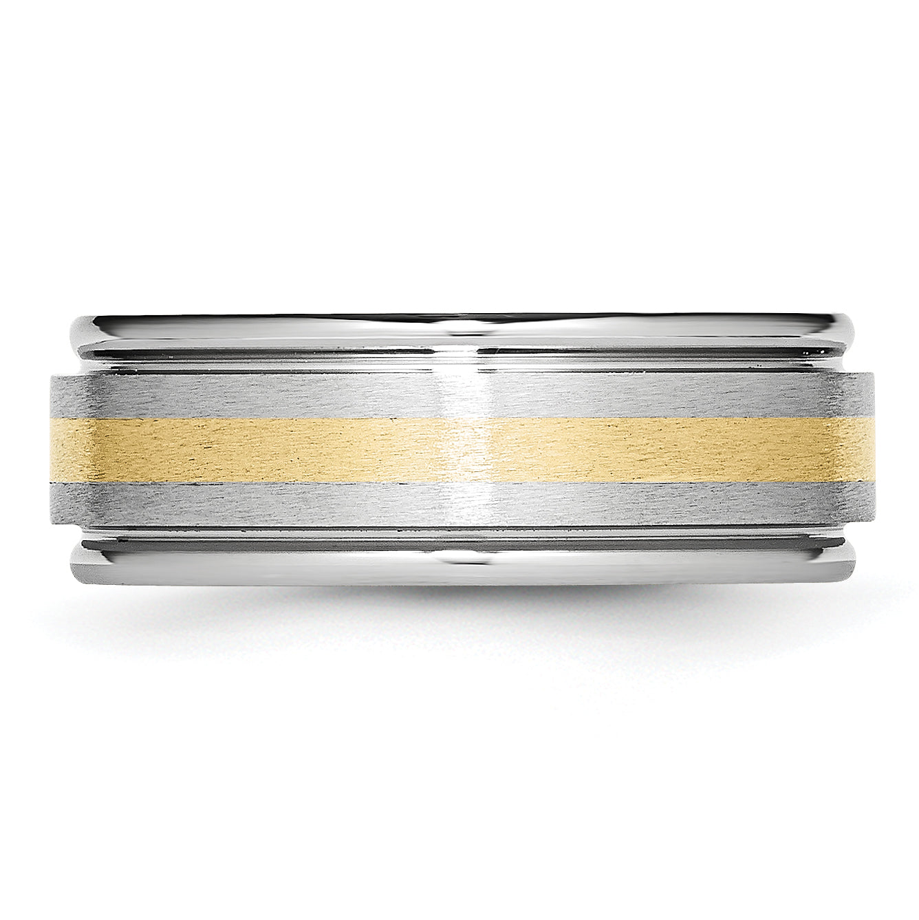 Chisel Cobalt 14k Gold Inlay Satin and Polished 8mm Band - Sophia Jewelers