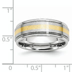Chisel Cobalt 14k Gold Inlay Satin and Polished 8mm Band - Sophia Jewelers
