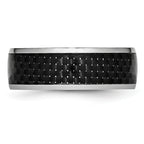 Polished Carbon Fiber Cobalt Wedding Band 8mm