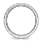 Brushed and Polished Cubic Zirconia Beveled Edge Cobalt Wedding Band 8mm