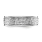 Hammered Cobalt Wedding Band 7mm
