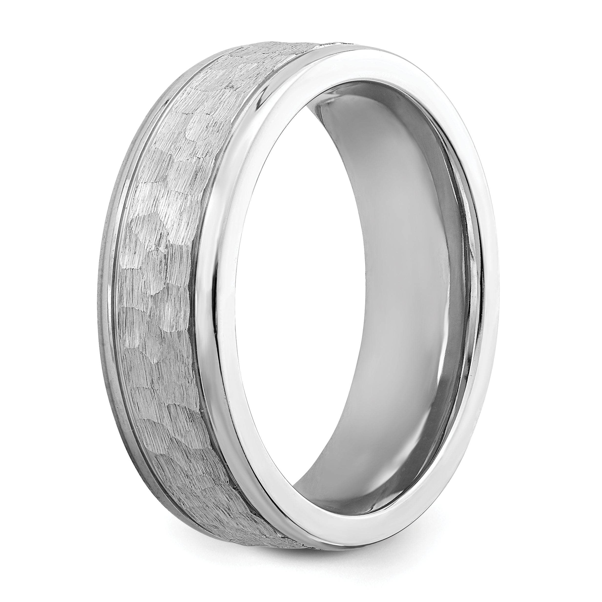 Hammered Cobalt Wedding Band 7mm