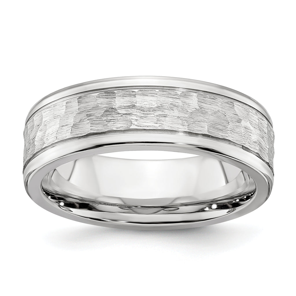 Hammered Cobalt Wedding Band 7mm