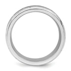 Brushed and Polished Beveled Edge Cobalt Wedding Band 8mm sizes 7 through 13 in full and half