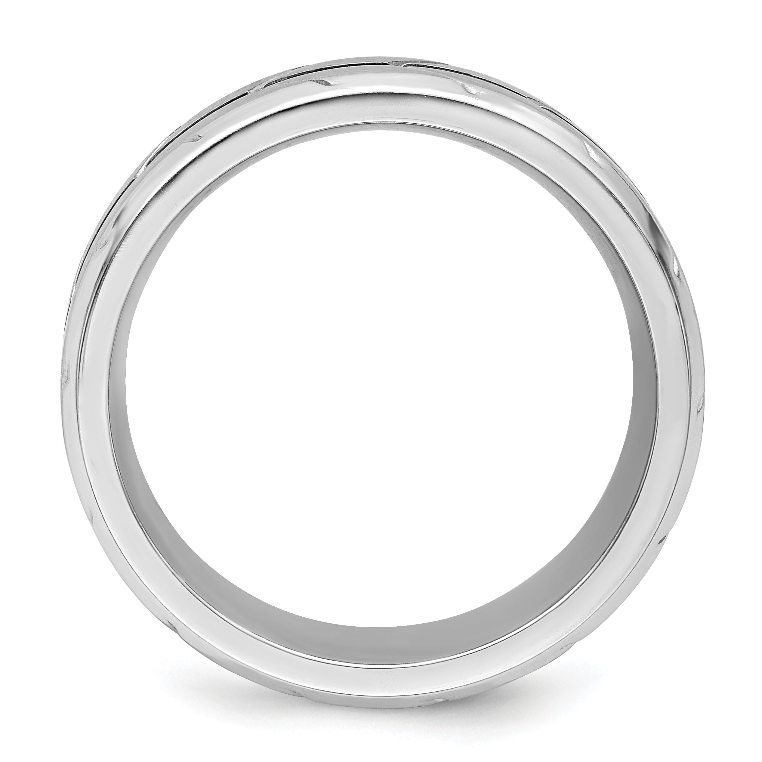 Brushed and Polished Beveled Edge Cobalt Wedding Band 8mm sizes 7 through 13 in full and half