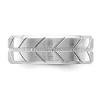 Brushed and Polished Beveled Edge Cobalt Wedding Band 8mm sizes 7 through 13 in full and half