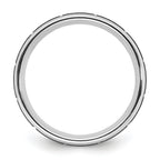 Black Ion-Plated Brushed and Polished Grooved Cobalt Wedding Band 8mm