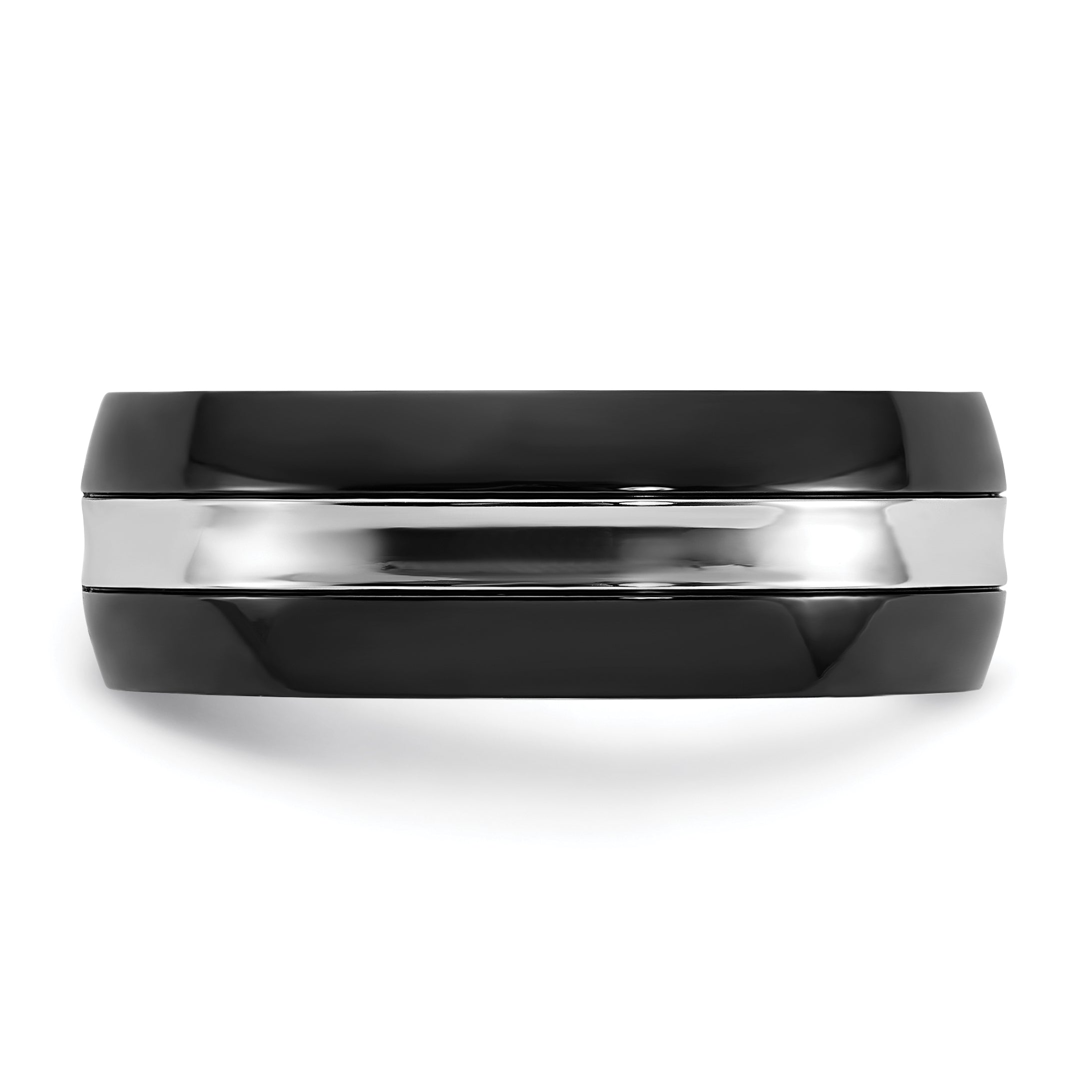 Polished Black Cobalt Wedding Band 8mm