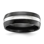 Polished Black Cobalt Wedding Band 8mm