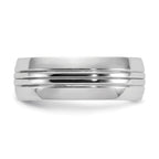 Polished Grooved Cobalt Wedding Band 8mm