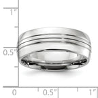 Polished Grooved Cobalt Wedding Band 8mm