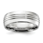 Polished Grooved Cobalt Wedding Band 8mm
