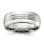 Polished Grooved Cobalt Wedding Band 8mm
