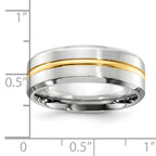 Gold-Tone Brushed and Polished Beveled Edge Cobalt Wedding Band 8mm