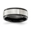 Brushed and Polished Black Cobalt Wedding Band 8mm