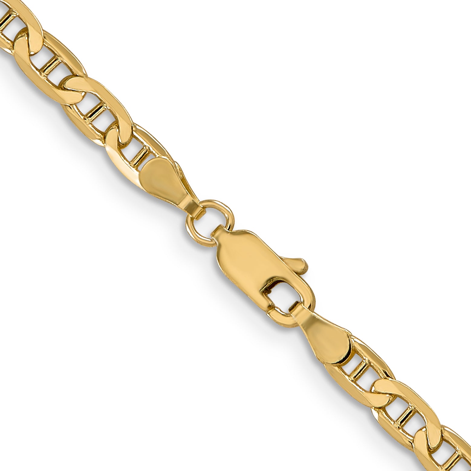 3.75mm 14K Yellow Gold Concave Anchor Chain - Sophia Jewelers