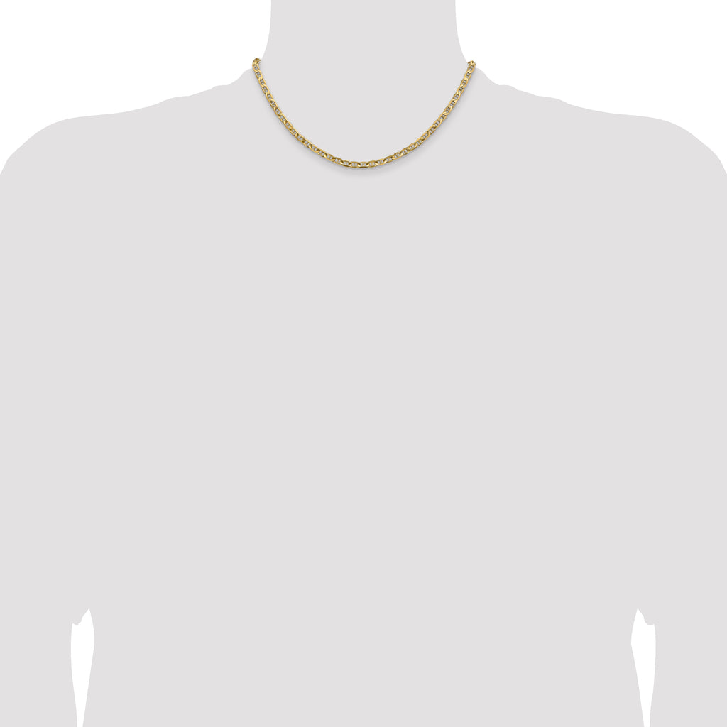 3.75mm 14K Yellow Gold Concave Anchor Chain - Sophia Jewelers