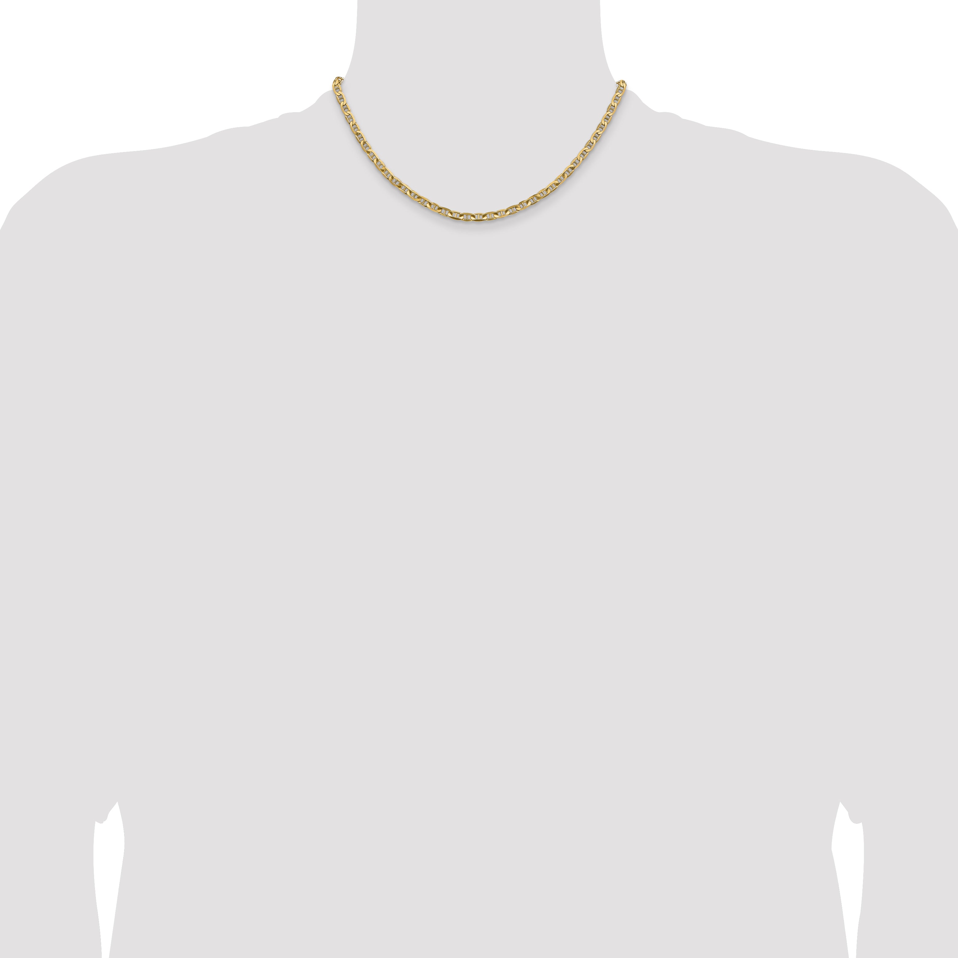 3.75mm 14K Yellow Gold Concave Anchor Chain - Sophia Jewelers