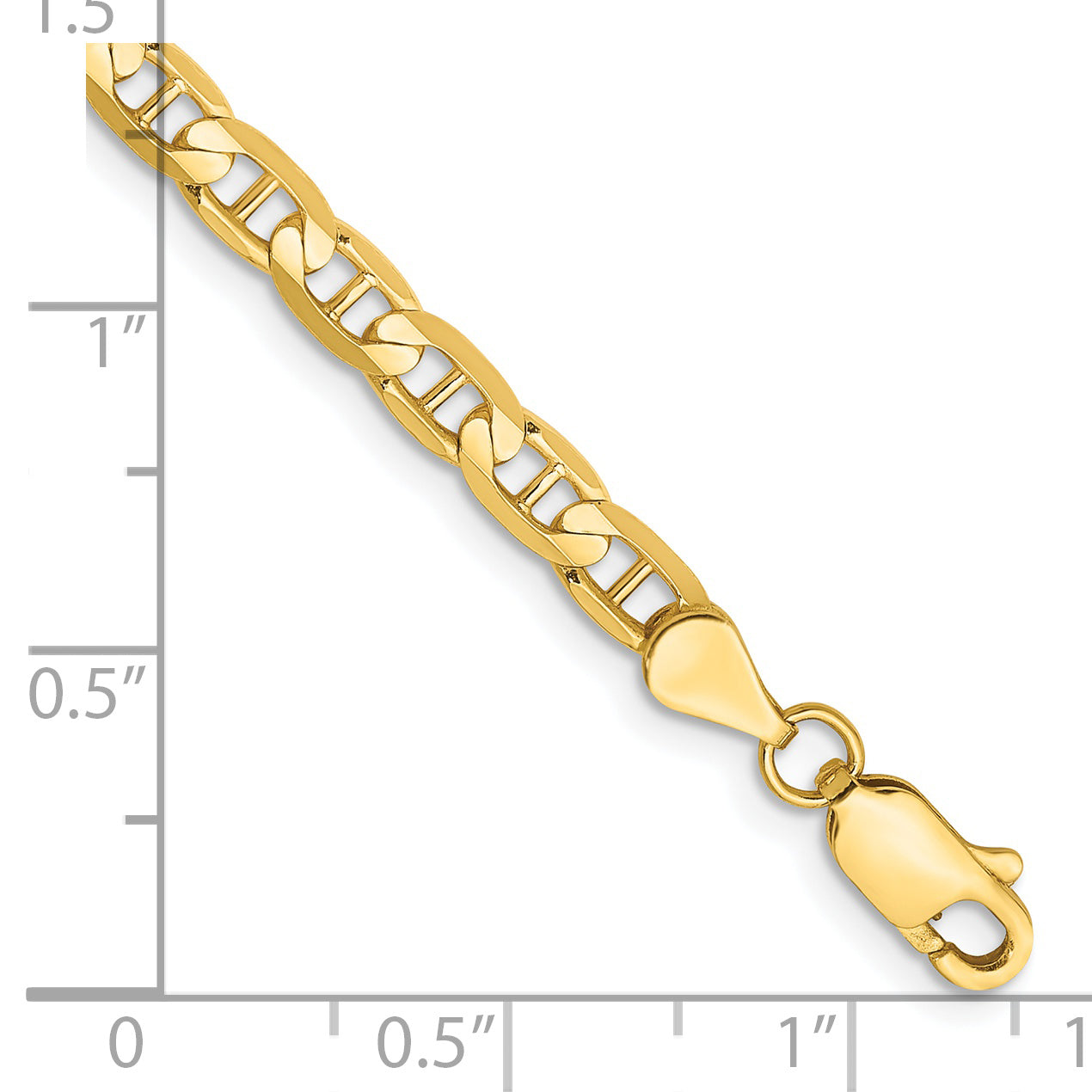 14K Yellow Gold Solid Anchor Chain Necklace 3.75mm Secondary image