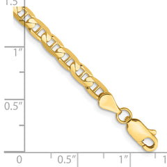 14K 10 inch 3.75mm Concave Anchor with Lobster Clasp Chain